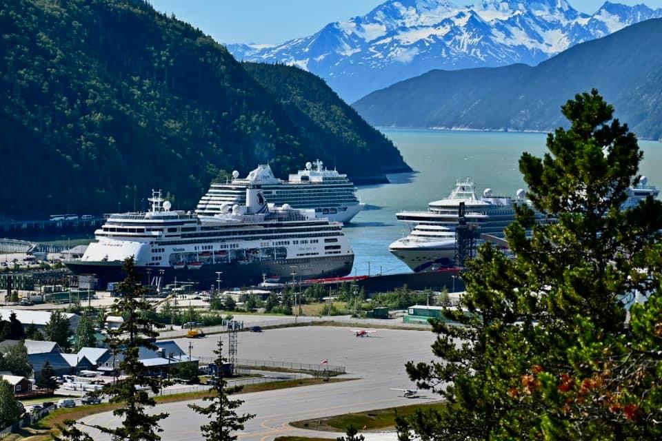 Cruise ships in port in Skagway, Alaska